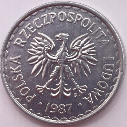 Moneta 1 złoty 1987 stan 1
