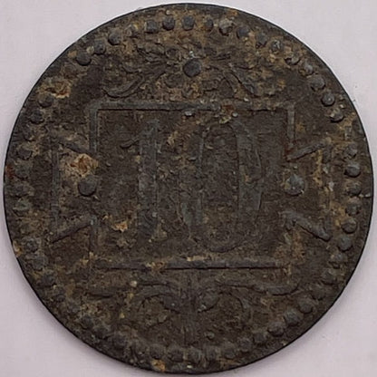 Moneta 10 fenigów 1920 r. Wolne Miasto Gdańsk stan 3