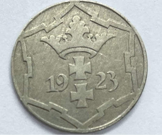 Moneta 10 fenigów Wolne Miasto Gdańsk 1923 r. stan 2