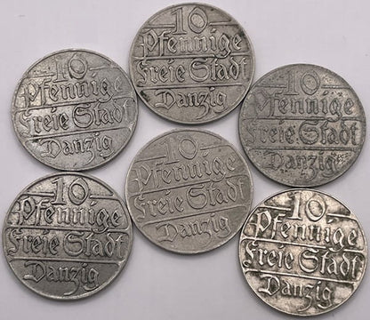 Moneta 10 fenigów Wolne Miasto Gdańsk 1923 stan 3