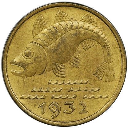 Moneta 10 fenigów Wolne Miasto Gdańsk 1932 r. stan 1