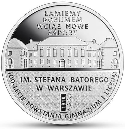 Moneta 10 zł 100-lecie Liceum im. Stefana Batorego 2018 r.