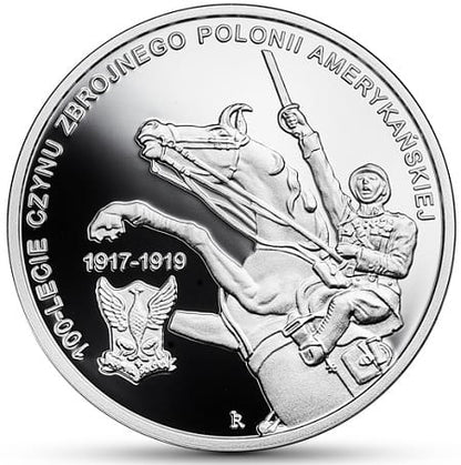 Moneta 10 zł 100-lecie czynu zbrojnego Polonii amerykańskiej 2018 r.