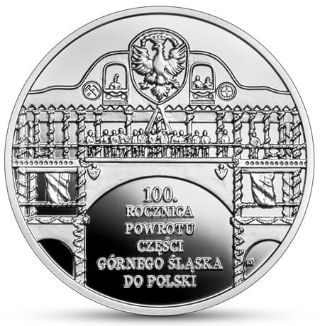 Moneta 10 zł 100 rocz. Powrotu Górnego Śląska do Polski 2022 r.