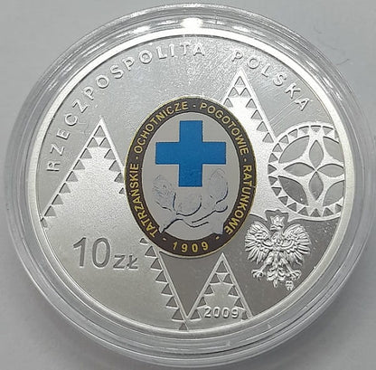 Moneta 10 zł 100. rocz. Powstania TOPR 2009 r.