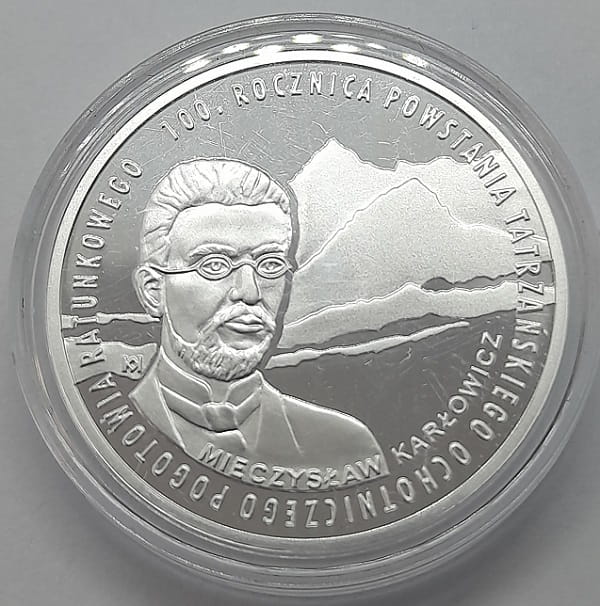 Moneta 10 zł 100. rocz. Powstania TOPR 2009 r.