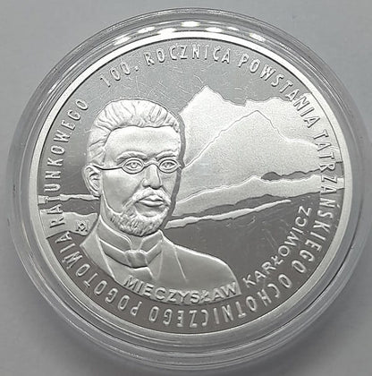 Moneta 10 zł 100. rocz. Powstania TOPR 2009 r.