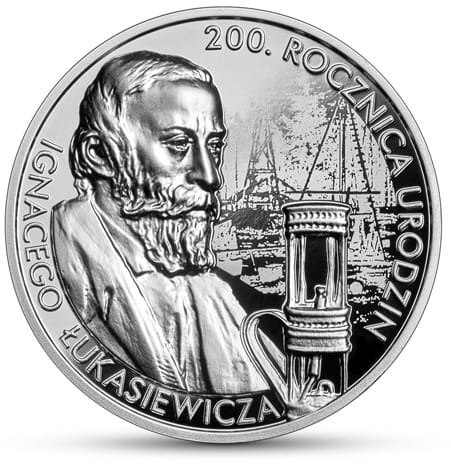 Moneta 10 zł 200. rocz. urodzin Ignacego Łukasiewicza 2022 r.