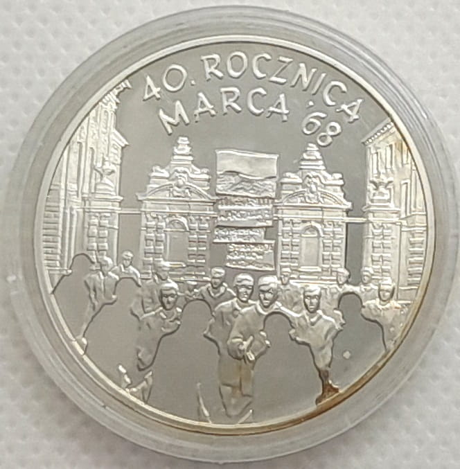 Moneta 10 zł 40. rocznica Marca '68 2008
