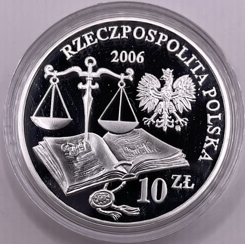 Moneta 10 zł 500-lecie statutu Łaskiego 2006 r.