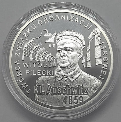 Moneta 10 zł 65. rocz. oswobodzenia KL Auschwitz-Birkenau 2010