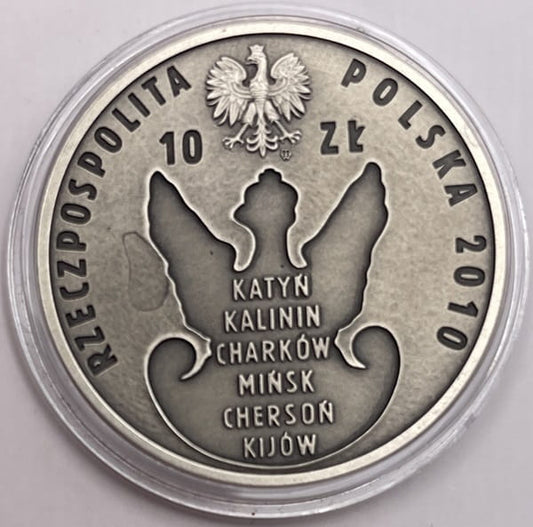 Moneta 10 zł 70 rocznica zbrodni Katyńskiej 2010