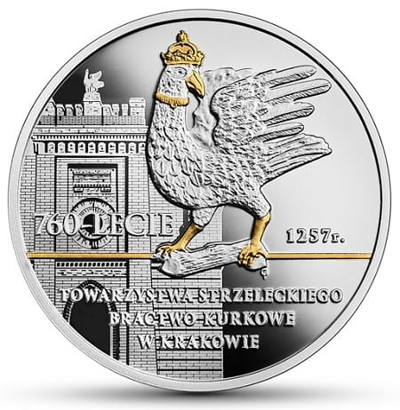 Moneta 10 zł 760-lecie Bractwo Kurkowe w Krakowie 2018 r