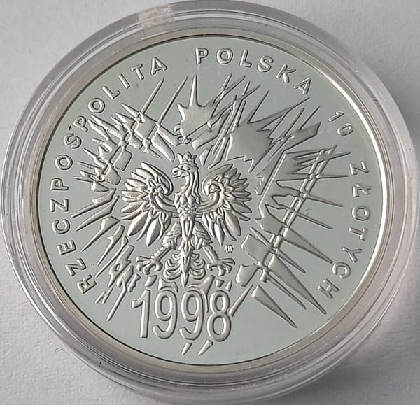 Moneta 10 zł 80 rocznica odzyskania niepodległości 1998