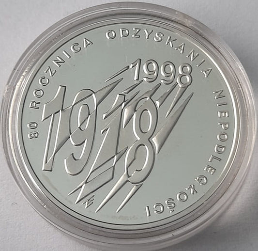 Moneta 10 zł 80 rocznica odzyskania niepodległości 1998