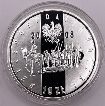 Moneta 10 zł 90 rocznica powstania Wielkopolskiego 2008