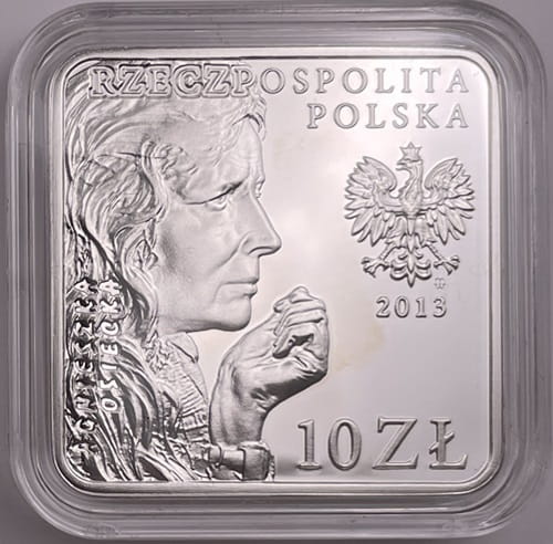 Moneta 10 zł Agnieszka Osiecka kwadrat 2013 r.