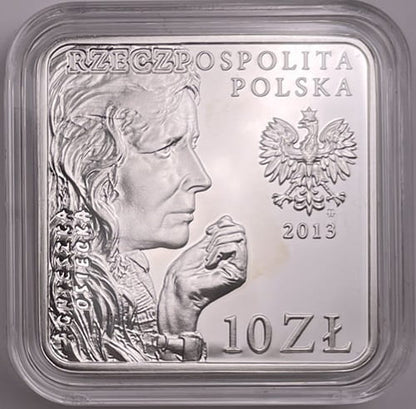 Moneta 10 zł Agnieszka Osiecka kwadrat 2013 r.