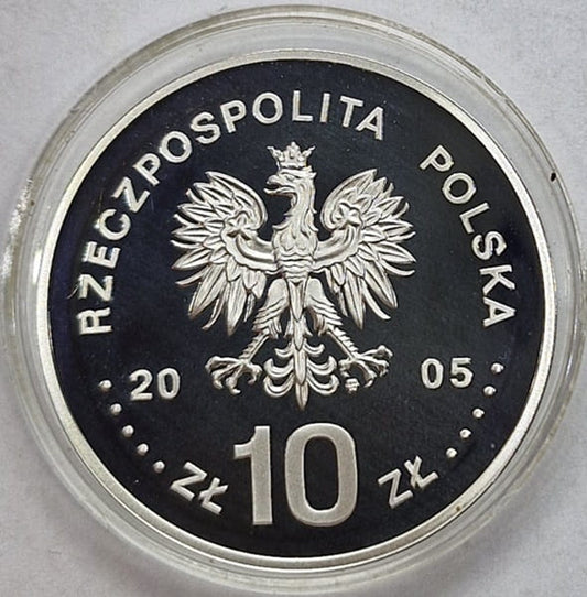 Moneta 10 zł August II Mocny półpostać 2005