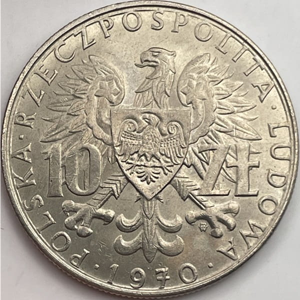 Moneta 10 zł Byliśmy jesteśmy będziemy 1970