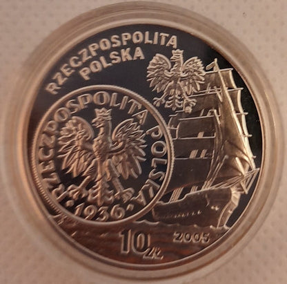 Moneta 10 zł Dzieje złotego Żaglowiec 2005