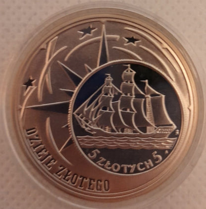 Moneta 10 zł Dzieje złotego Żaglowiec 2005