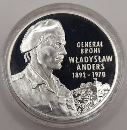 Moneta 10 zł generał Władysław Anders 2002 r.