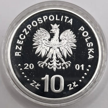 Moneta 10 zł Jan III Sobieski półpostać 2001 r.