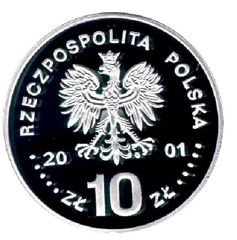 Moneta 10 zł Jan III Sobieski popiersie 2001 r.