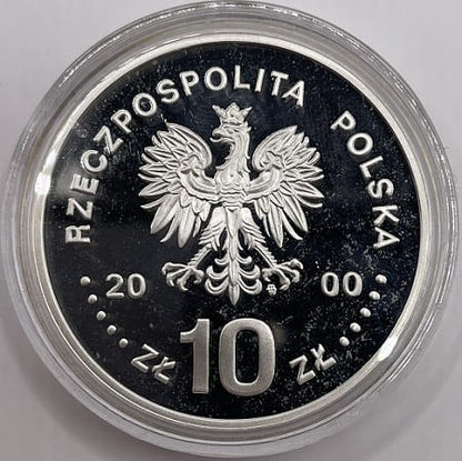 Moneta 10 zł Jan Kazimierz półpostać 2000 r.