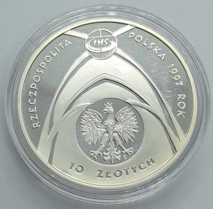 Moneta 10 zł Jan Paweł II kongres eucharystyczny 1997