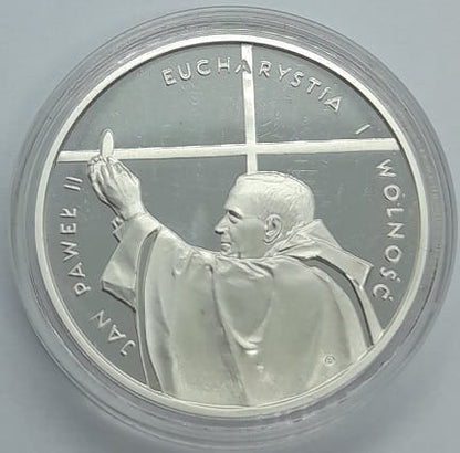 Moneta 10 zł Jan Paweł II kongres eucharystyczny 1997