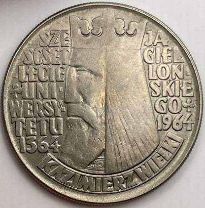 Moneta 10 zł Kazimierz Wielki wypukły 1964