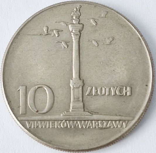 Moneta 10 zł Kolumna Zygmunta 1965