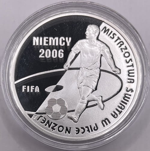 Moneta 10 zł MŚ w piłce nożnej Niemcy 2006 r.