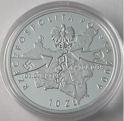 Moneta 10 zł Wrzesień 1939 Wieluń 2009