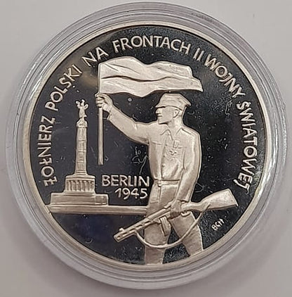 Moneta 10 zł Żołnierz Polski na frontach II WŚ Berlin 1995