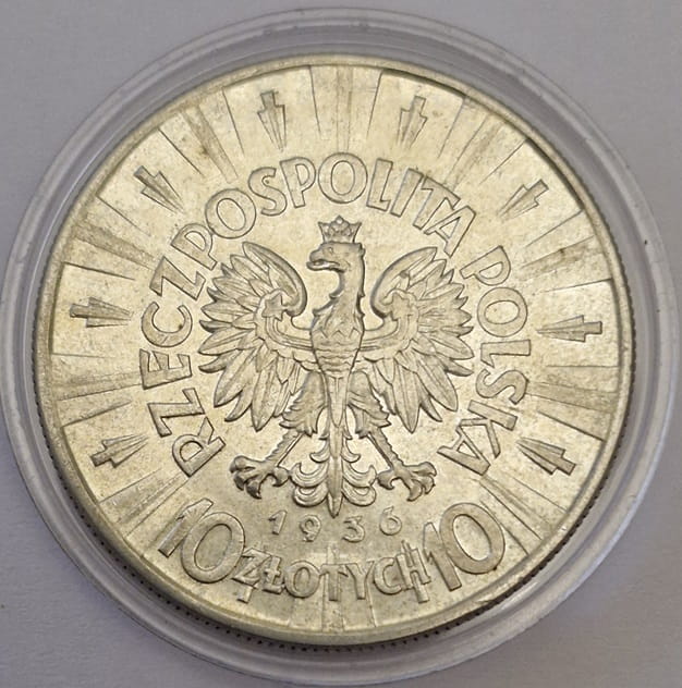 Moneta 10 złotych 1936 Józef Piłsudski stan 2
