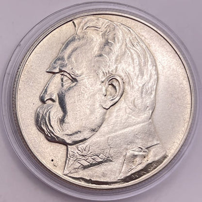 Moneta 10 złotych 1937 r. Józef Piłsudski stan 2