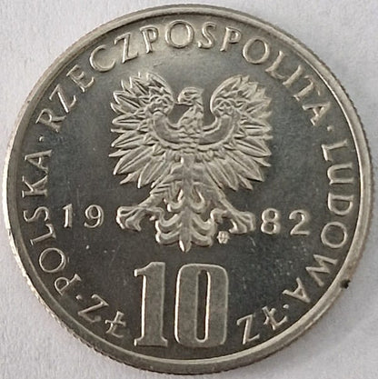 Moneta 10 złotych Bolesław Prus 1982
