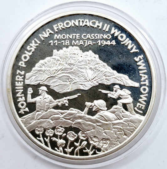 Moneta 100 000 zł Żołnierz polski na frontach II WŚ Monte Cassino 1994