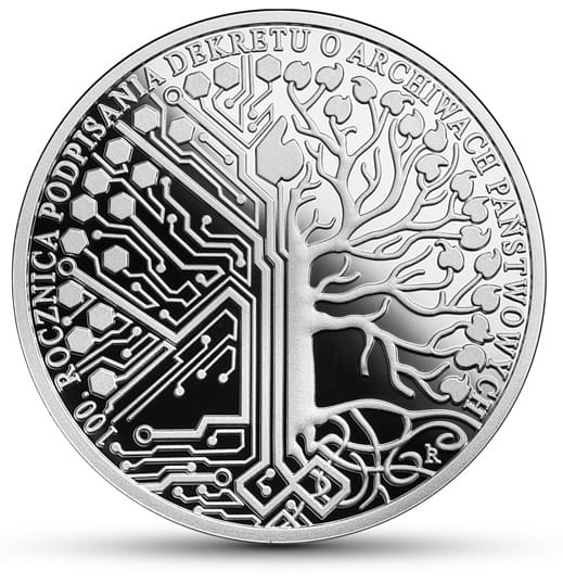 Moneta 10 zł 100 rocznica dekretu o Archiwach Państwowych 2019