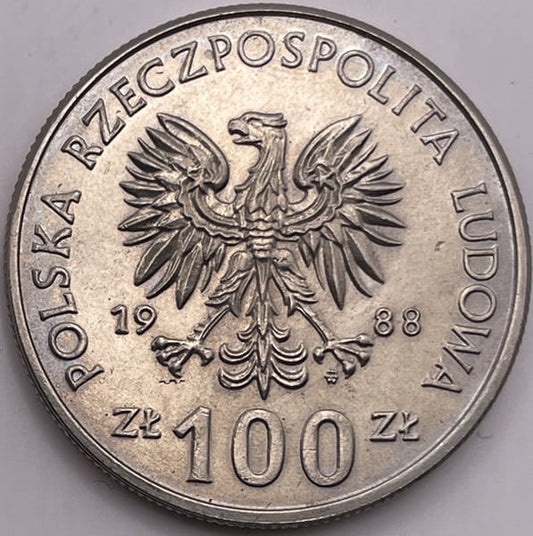 Moneta 100 zł 70 rocznica Powstania Wielkopolskiego 1988