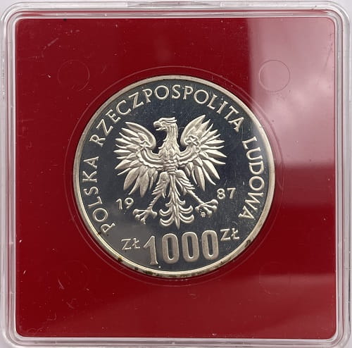 Moneta 1000 zł Kazimierz Wielki próba 1987 r.