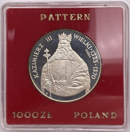 Moneta 1000 zł Kazimierz Wielki próba 1987 r.