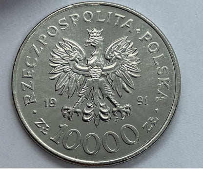 Moneta 10000 zł 200 rocznica Konstytucji 3 Maja 1991