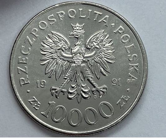 Moneta 10000 zł 200 rocznica Konstytucji 3 Maja 1991