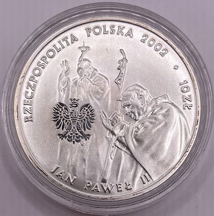 Moneta 10 zł Jan Paweł  II pontifex maximus 2002
