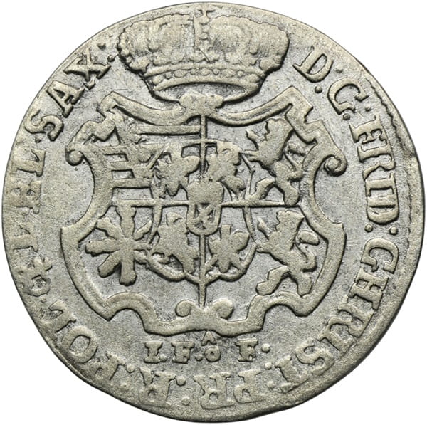 Moneta 1/12 talara dwugrosz 1763 r. Fryderyk Chrystian