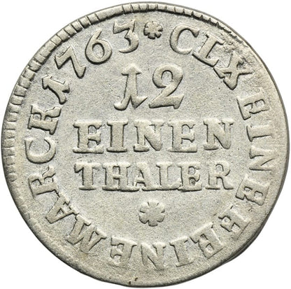 Moneta 1/12 talara dwugrosz 1763 r. Fryderyk Chrystian